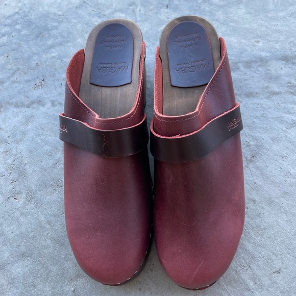 Like New MAGUBA leather and wood clogs oxblood color - Picture 5 of 5